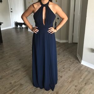 Lulu’s Navy Halter Maxi Dress